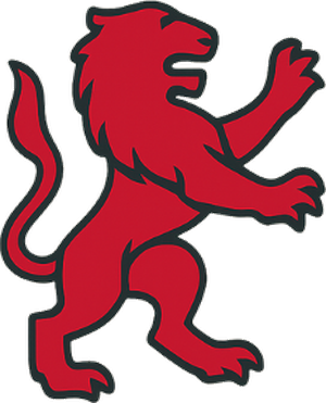 A red rampant lion from the Donnelly arms